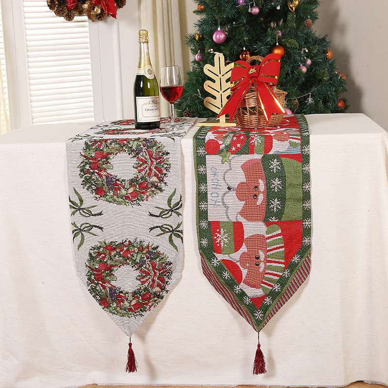 H Type Christmas Print Table Runner