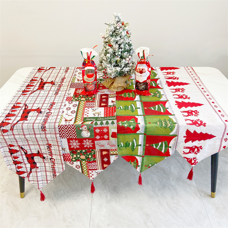 Elk Leaping Model Christmas Print Table Runner