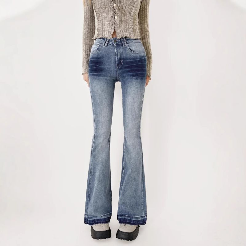 Pantalón Denim Bootcut De Algodón