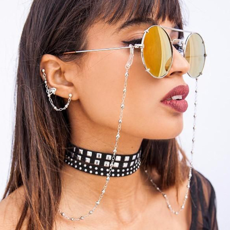 Cadena De Gafas Con Cuentas De Bolas De Aleación