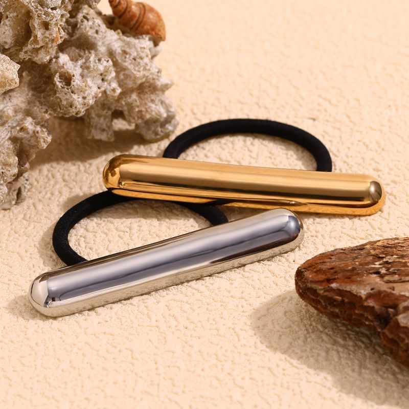 Simple Round Stick Hair Rope-steel Color Stainless Steel Gold-plated Round Stick Hair Tie
