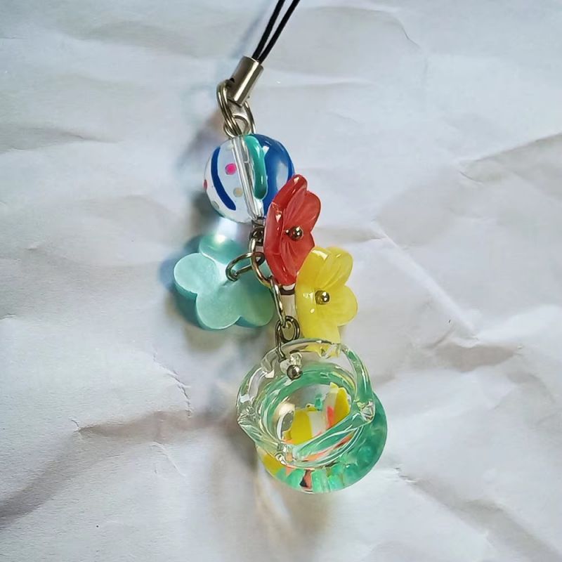 Goldfish Tank Pendant Resin Goldfish Tank Phone Strap