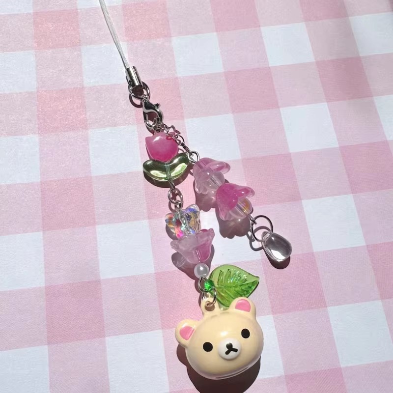 Bear Lily Of The Valley Pendant Bear Lily Of The Valley Mobile Phone Chain