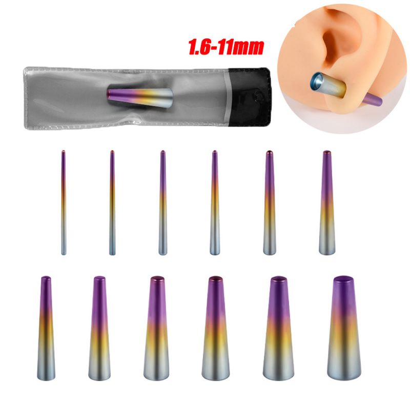 Piercing Para La Nariz Con Degradado Geométrico De Acero Y Titanio (2 Precios)