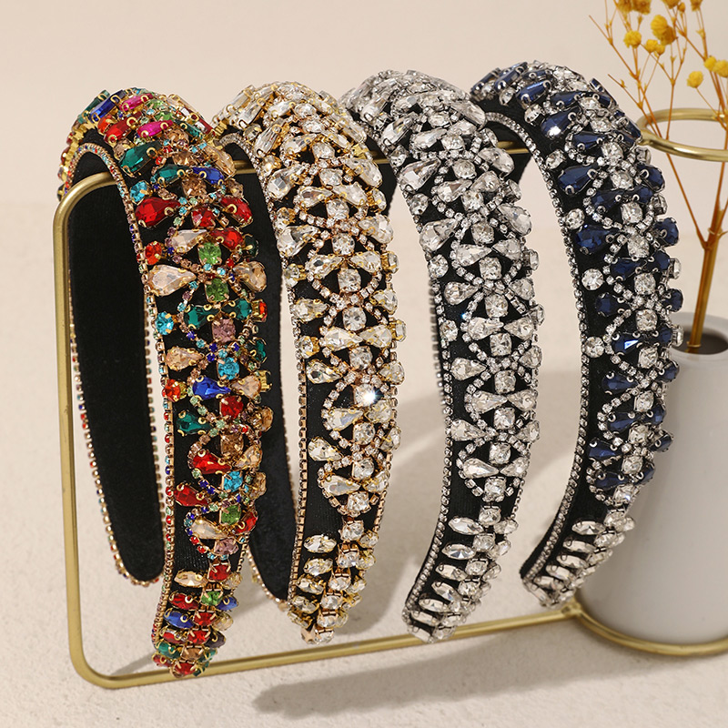 Color Diamond Drop Sponge Fabric Headband