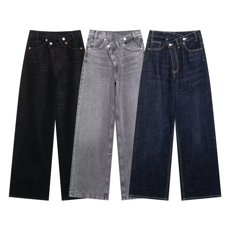 Pantalón Ancho Denim Tiro Alto