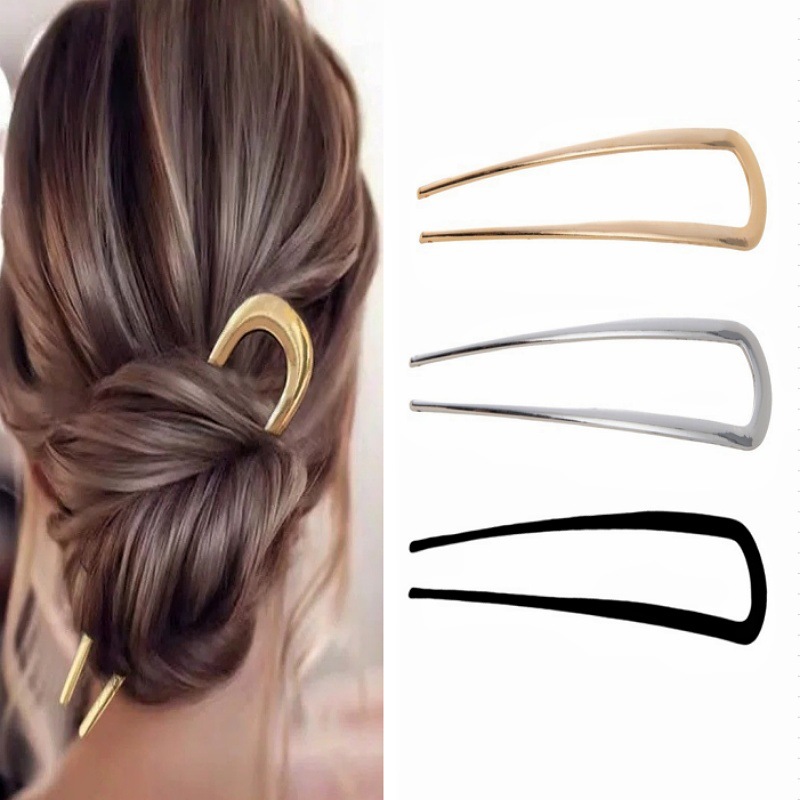 Multicolor 3pcs11cm*3cm Metal U-shaped Hairpin