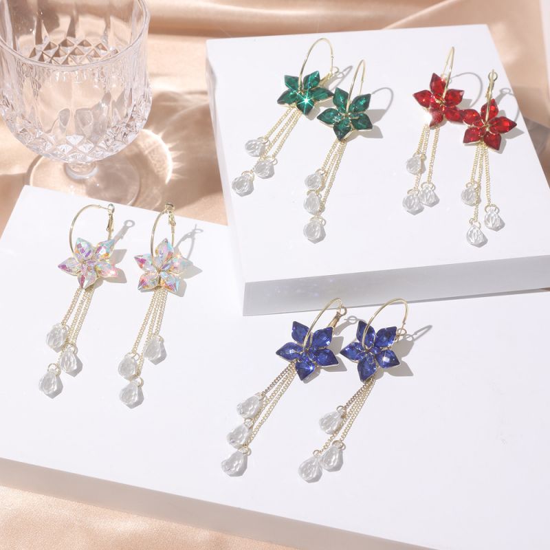 Pendientes De Flores De Cristal