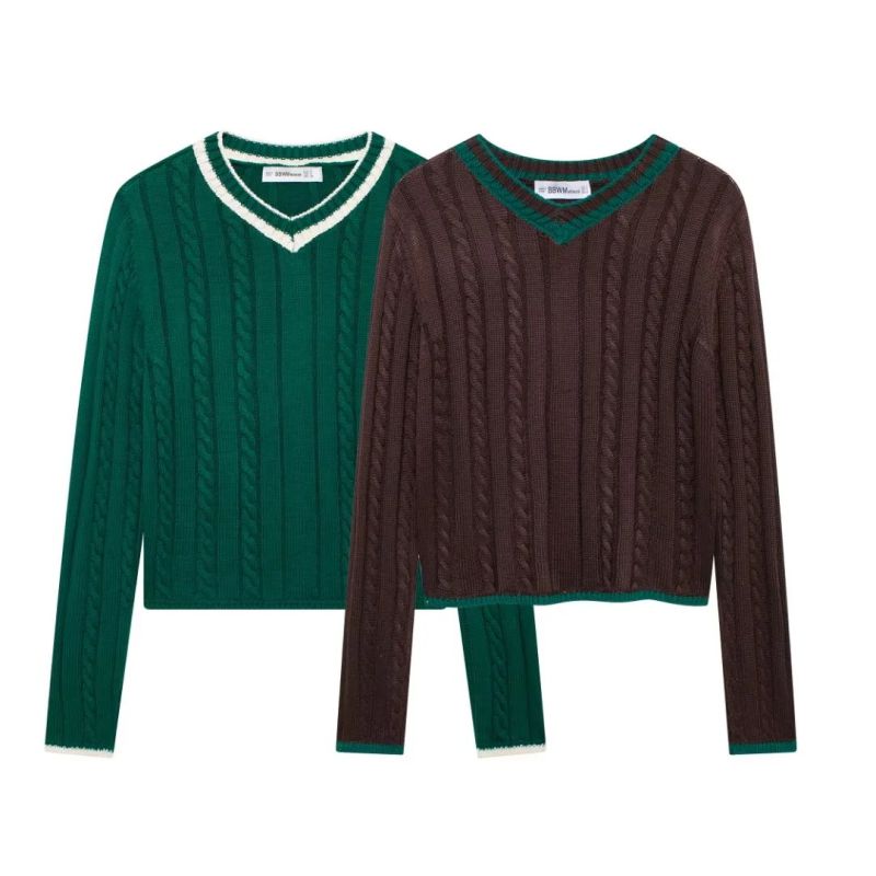 Green Cable Knit Sweater