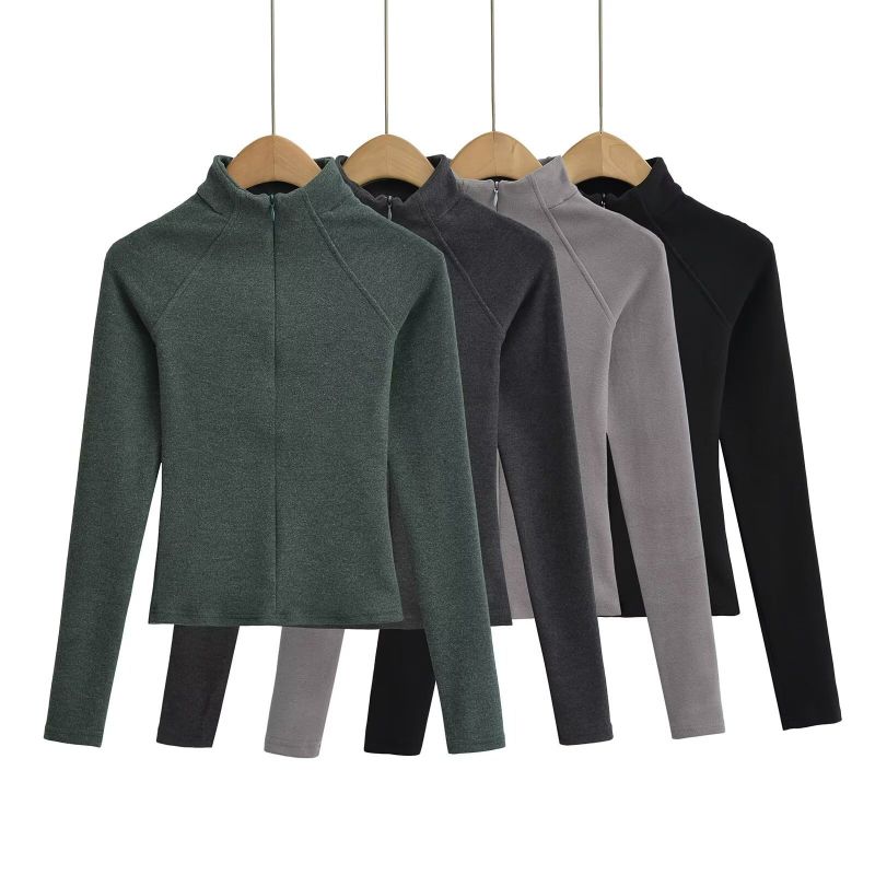 Sudadera Con Cuello Alto Y Media Cremallera