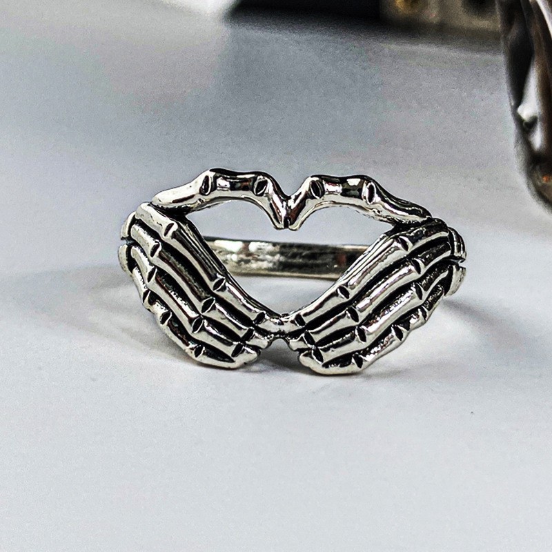 Silver Alloy Ghost Hand Ring