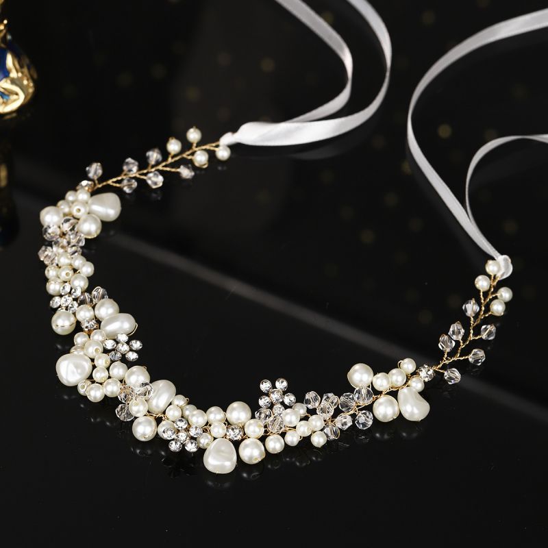 Diadema De Perlas De Cristal