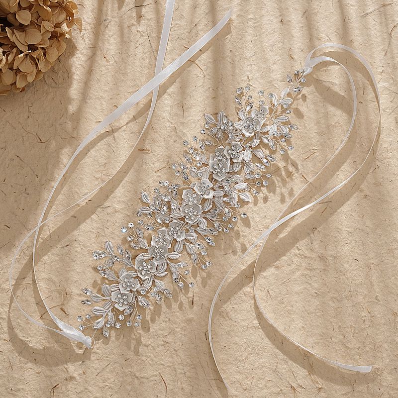 Diadema De Flores De Aleación Con Diamantes