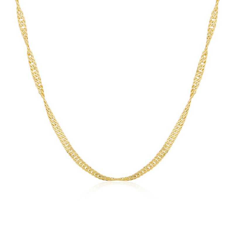 Conjunto De Collar Y Pulsera De Cadena De Ondas De Agua De Cobre