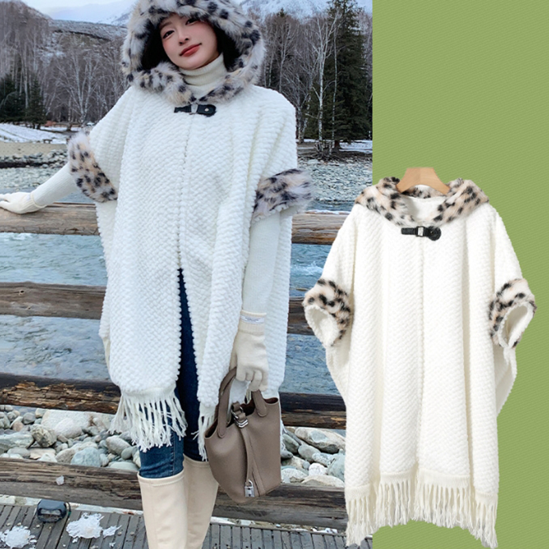 Capa Con Capucha Y Estampado De Leopardo