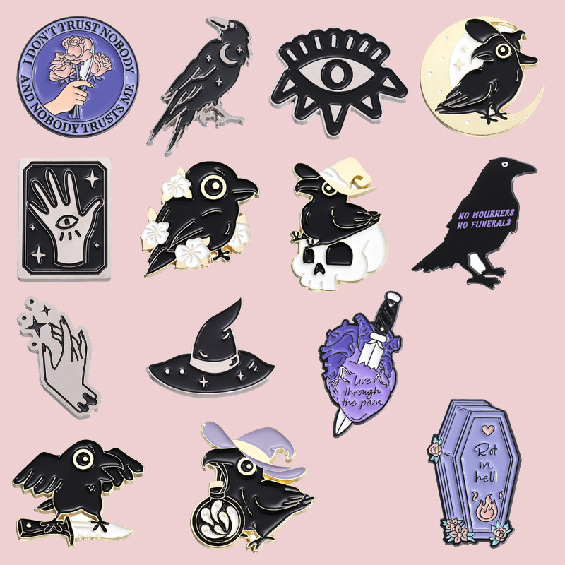 Brooch 13 Alloy Cartoon Crow Halloween Geometric Brooch