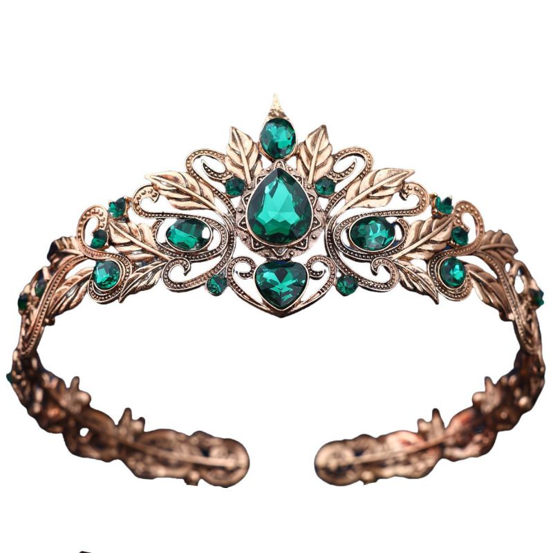Corona De Metal En Forma De Gota Con Diamantes.