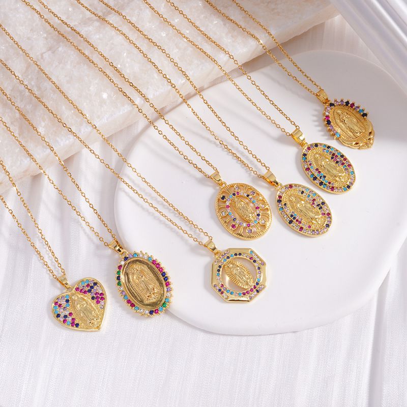 Maria No.7 Copper And Zirconium Virgin Mary Necklace