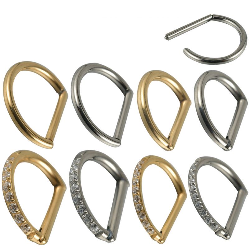 Smooth Steel Semicircle Alloy Zirconium Horseshoe Piercing Nose Ring (*2)
