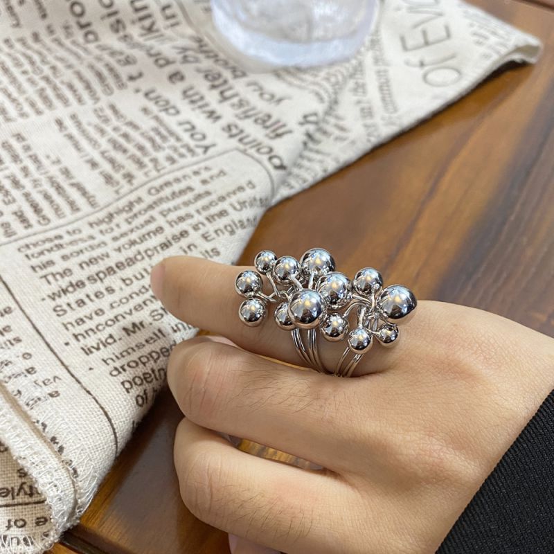 Silver Metal Ball Ring