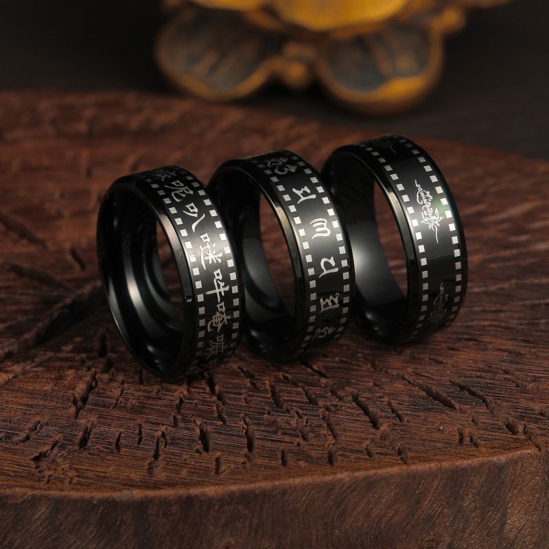 Anillo Redondo Sutra Corazón De Acero Inoxidable