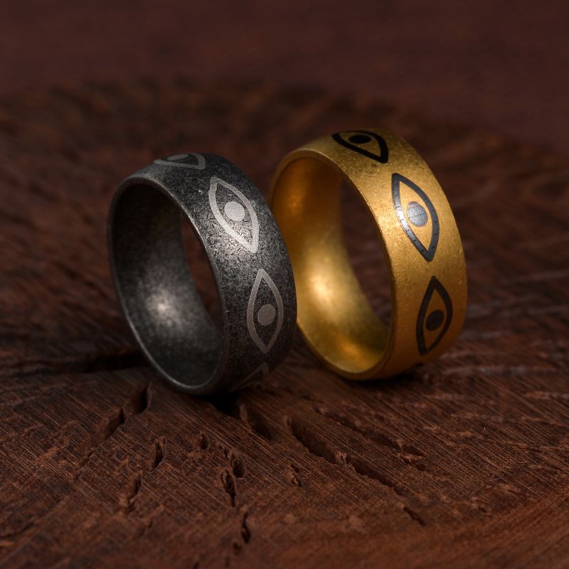 Anillo Redondo Con Ojo De Acero De Titanio