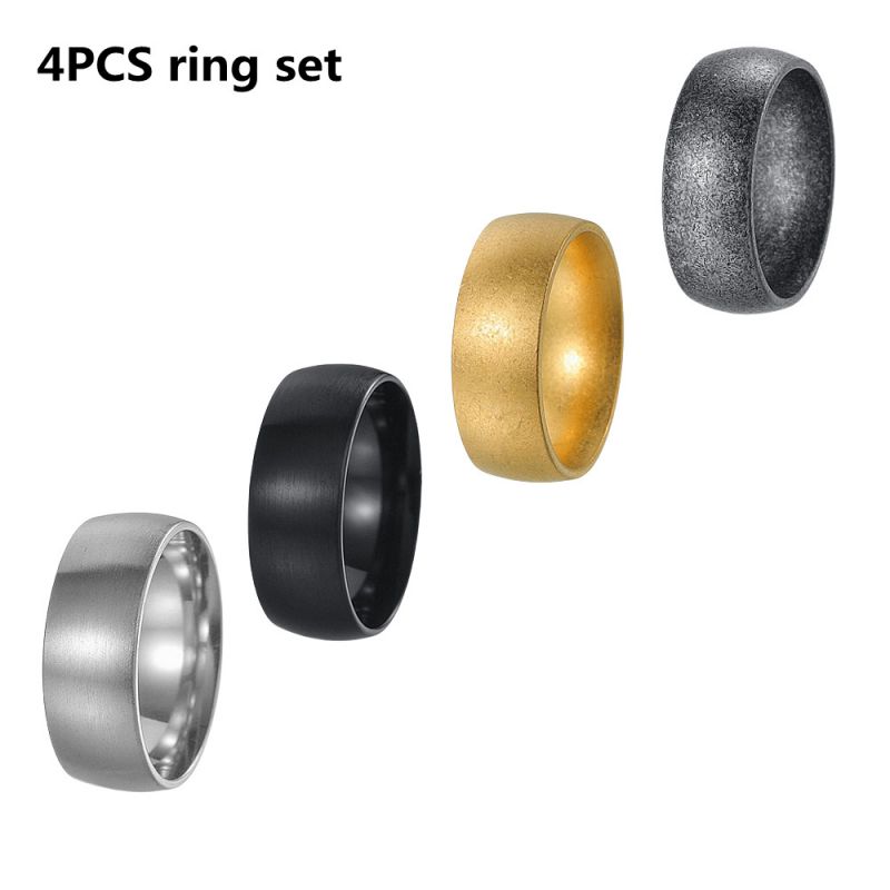 Juego De Anillos Redondos De Acero Titanio