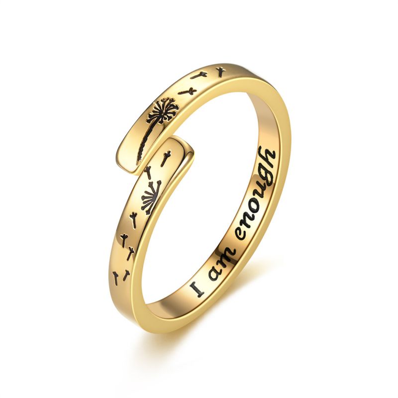 Anillo De Diente De León De Acero Inoxidable