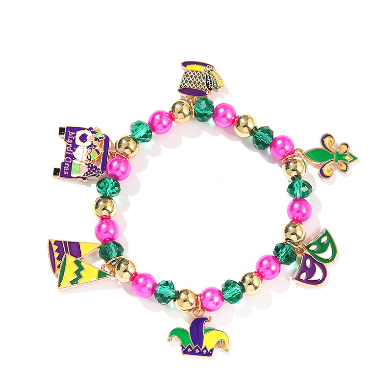 Color Alloy Beaded Carnival Bracelet