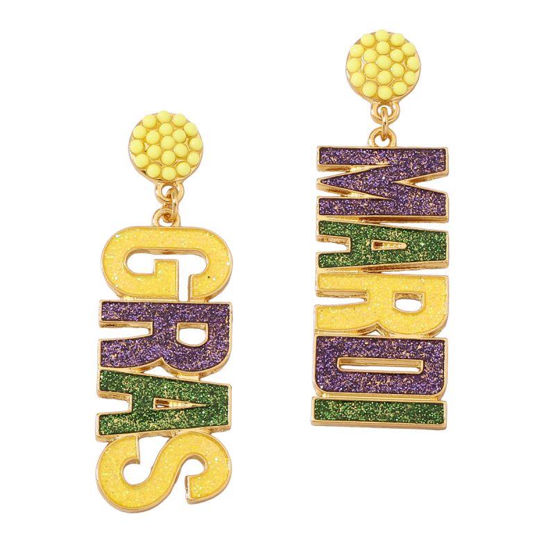 Color Alloy Letter Earrings