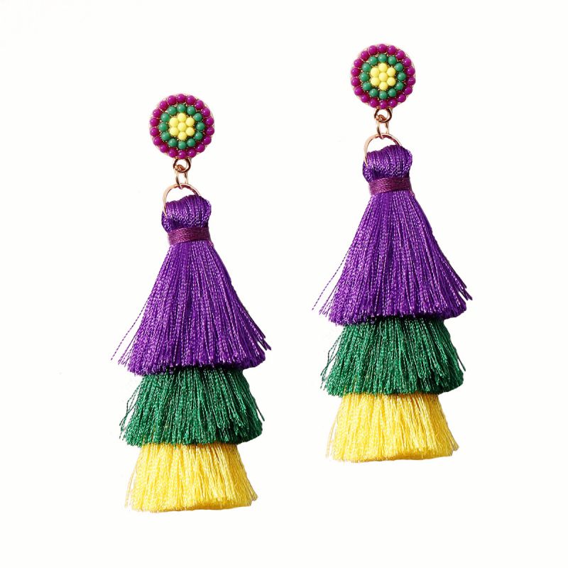 Valentine's Day Rose Red Alloy Tassel Earrings