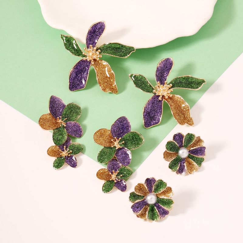 Small Flowers Alloy Flower Earrings