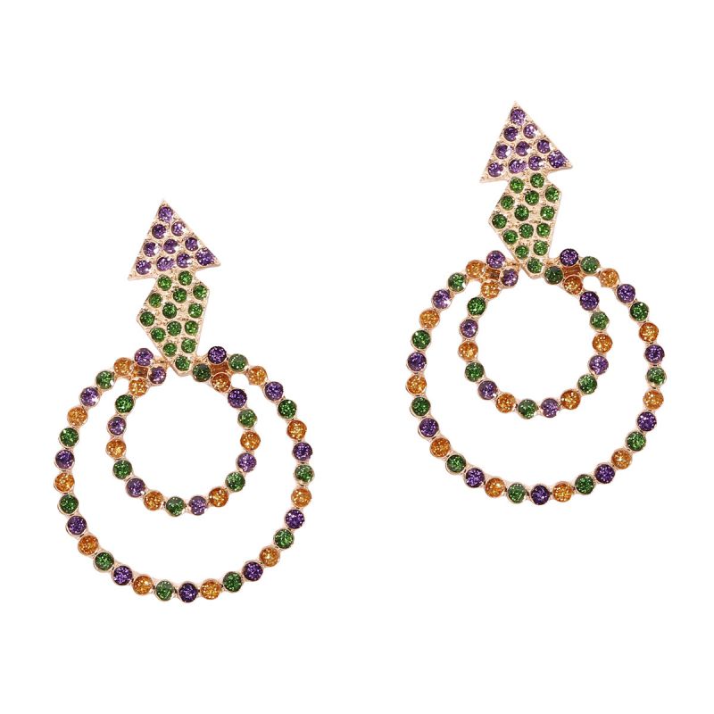 Color Alloy Round Earrings