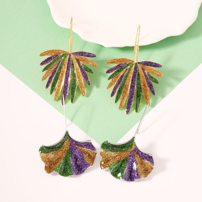 Gilded Ginkgo Leaf Alloy Ginkgo Leaf Earrings