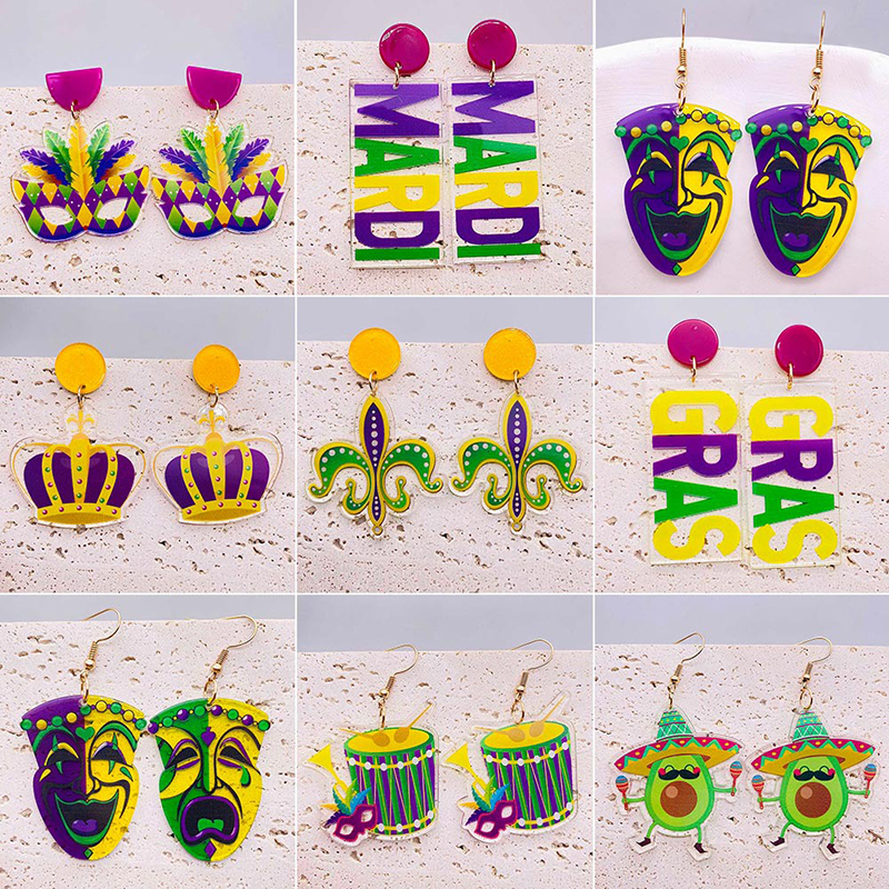 Hat Acrylic Hat Earrings