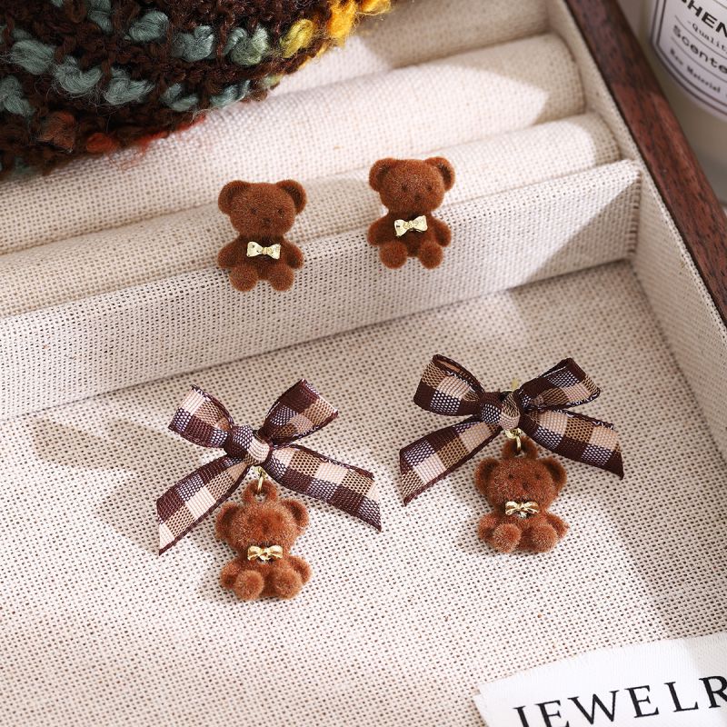 2# Flocked Bear Earrings