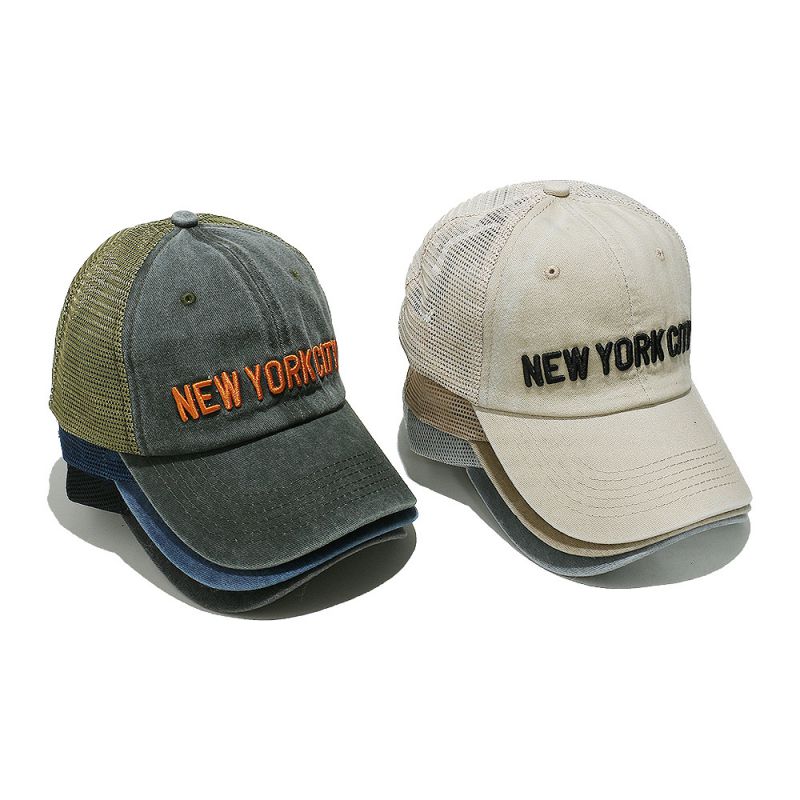 Black Cotton Lettering Embroidered Baseball Cap