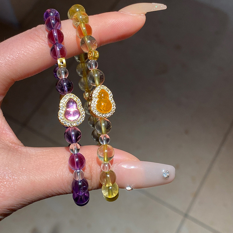 Pulsera De Calabaza De Diamantes Con Cuentas De Cristal