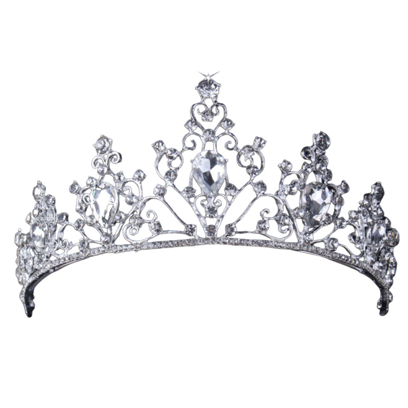Corona De Metal En Forma De Lágrima Con Diamantes