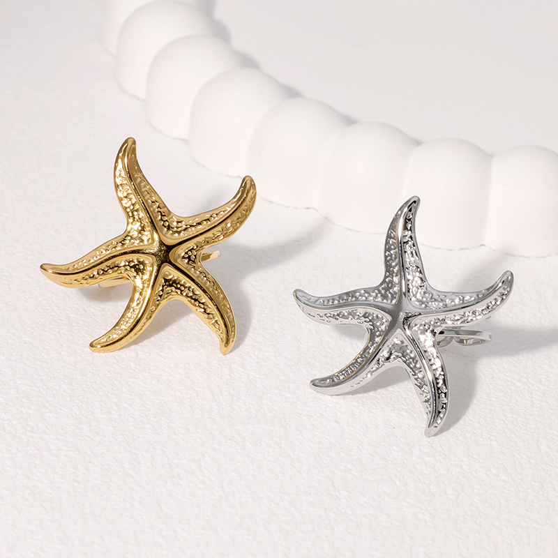 Steel Stainless Steel Starfish Ring