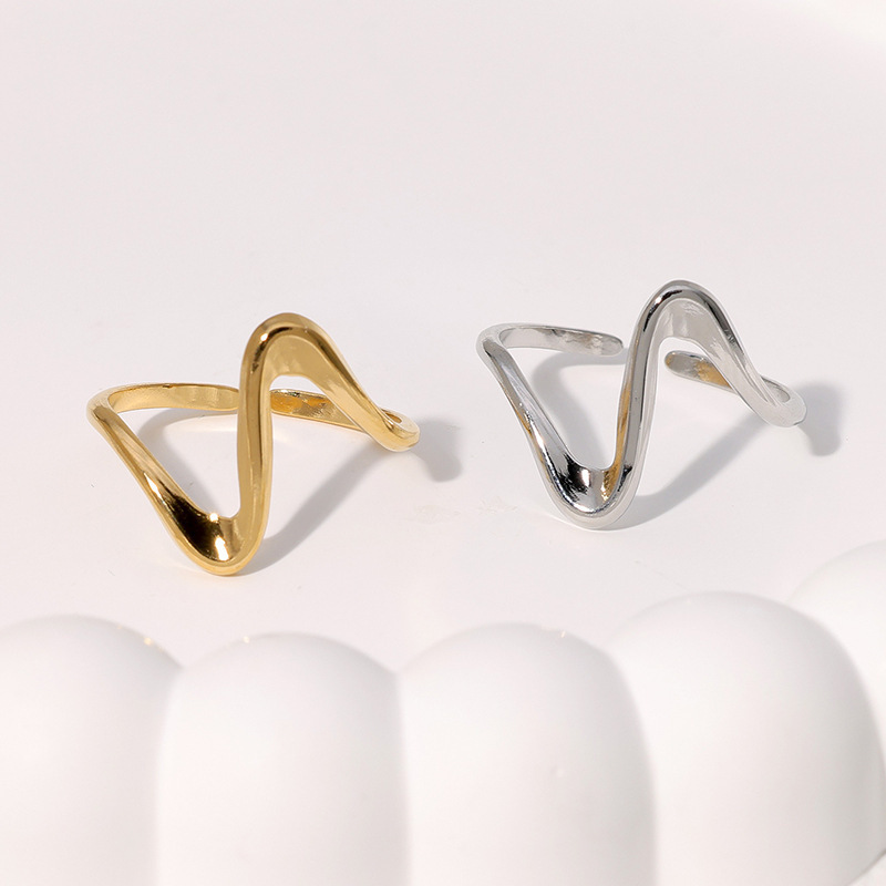 Gold Stainless Steel Irregular Ring
