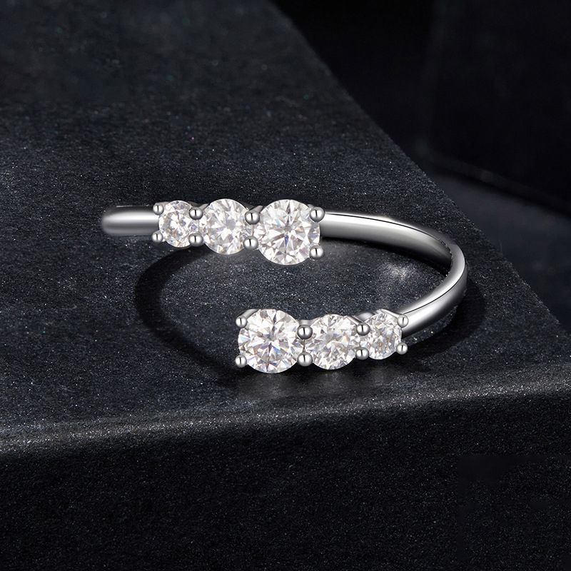 Silver Silver Round Diamond Ring
