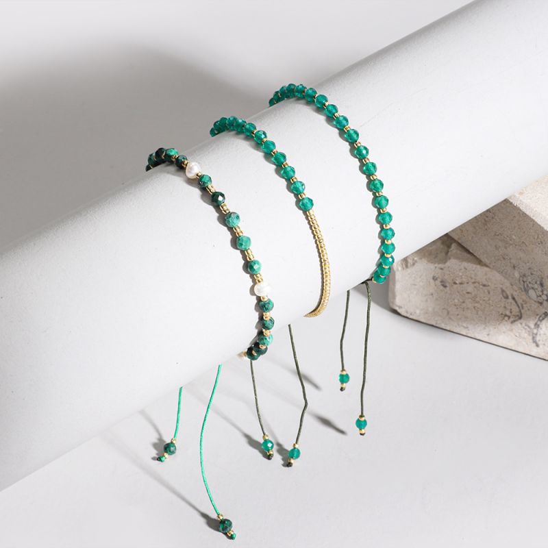 Pulsera De Cuentas De Cristal Y Turmalina Facetada Con Cuentas De Cobre