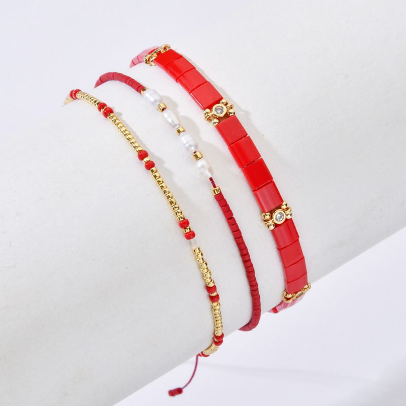 Bracelet 2 Rice And Gold Beads Bracelet