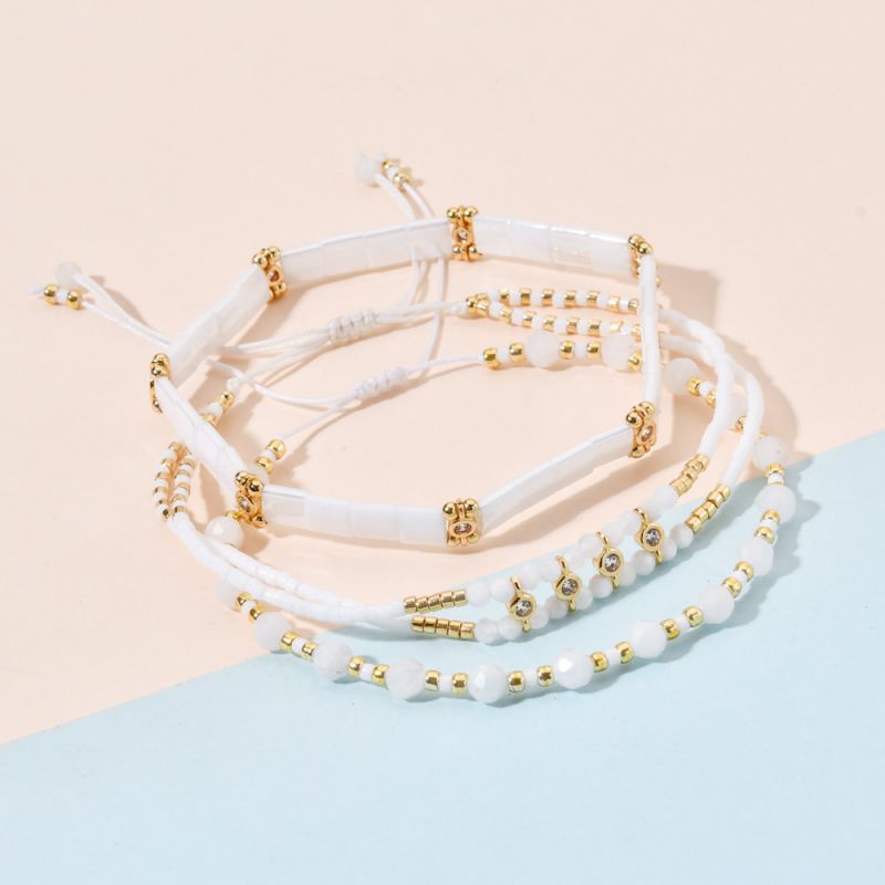 Pulsera De Cuentas Cuadradas