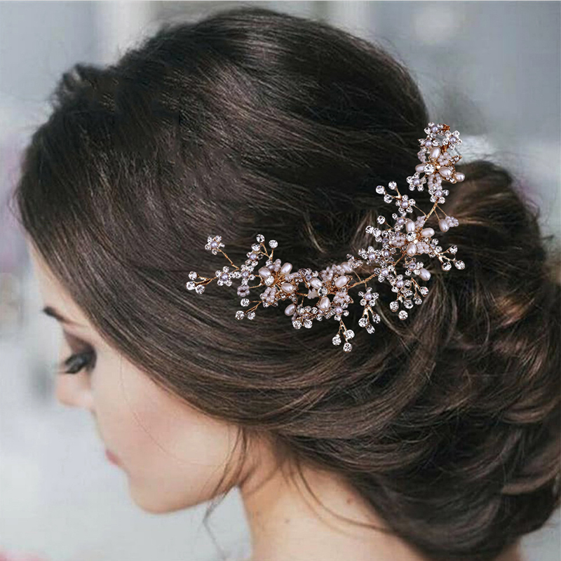 Peineta Para El Cabello Con Diamantes Trenzados De Perlas
