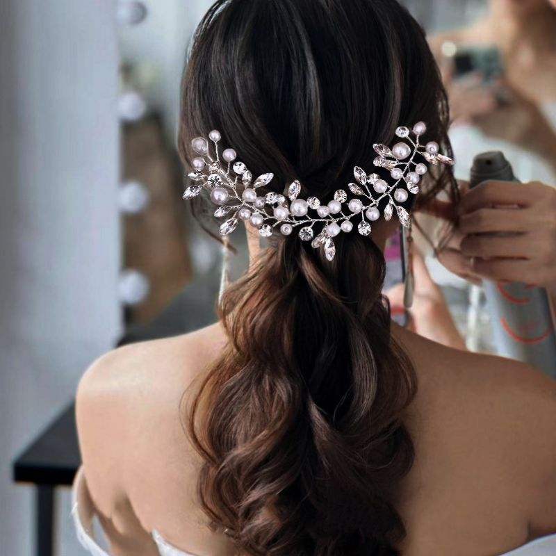 Diadema Trenzada Con Diamantes De Imitación Y Perlas
