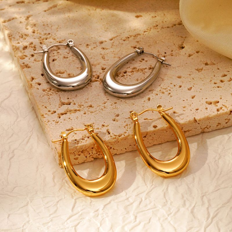 Oval Earrings Steel Stainless Steel Oval Earrings