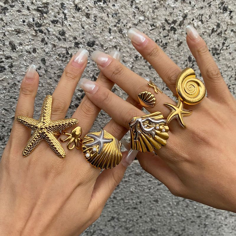 Ring 7 Stainless Steel Starfish Ring