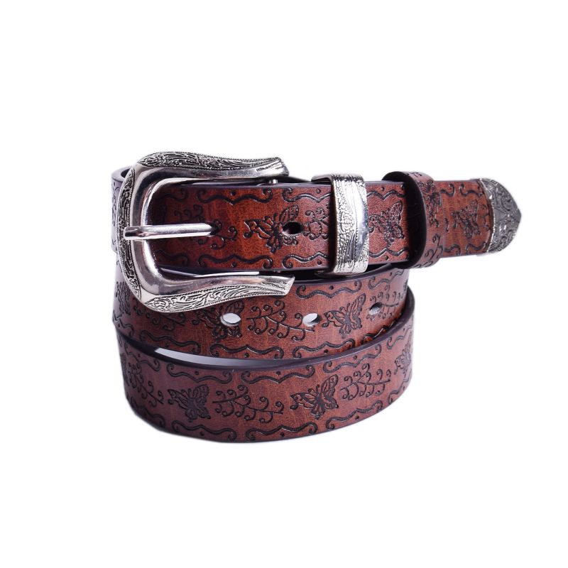 Brown Wide Faux Leather Belt